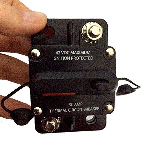 ZOOKOTO 12V- 42V DC Waterproof Circuit Breaker 80Amp for Car Automotive Marine Boat Audio Fuse Holder with Manual Reset - Image 4