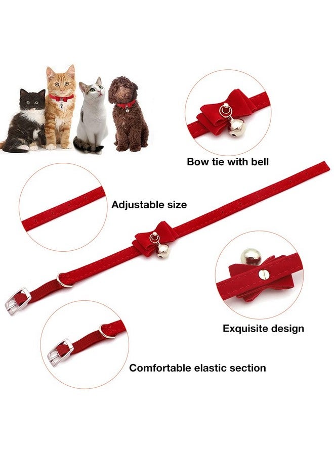 HASTHIP حزام قطط HASTHIP® قابل للتعديل، مشبك قوي قابل للفصل، طوق قطط مع جرس، حزام عنق مخملي للقطط الصغيرة والمتوسطة، الأمان والراحة 33.5 سم - أحمر (عبوة من 1) - Image 3