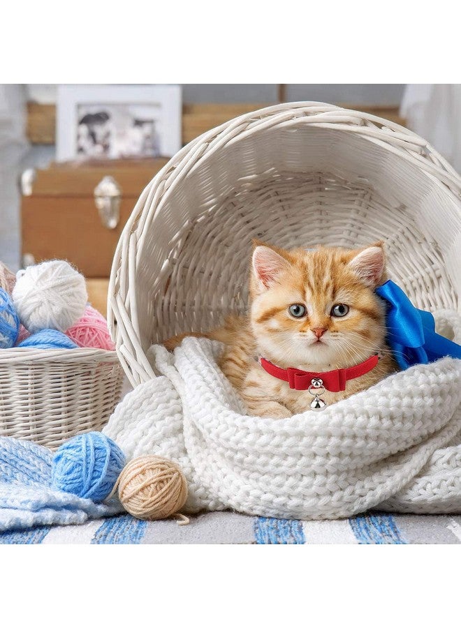 HASTHIP حزام قطط HASTHIP® قابل للتعديل، مشبك قوي قابل للفصل، طوق قطط مع جرس، حزام عنق مخملي للقطط الصغيرة والمتوسطة، الأمان والراحة 33.5 سم - أحمر (عبوة من 1) - Image 5