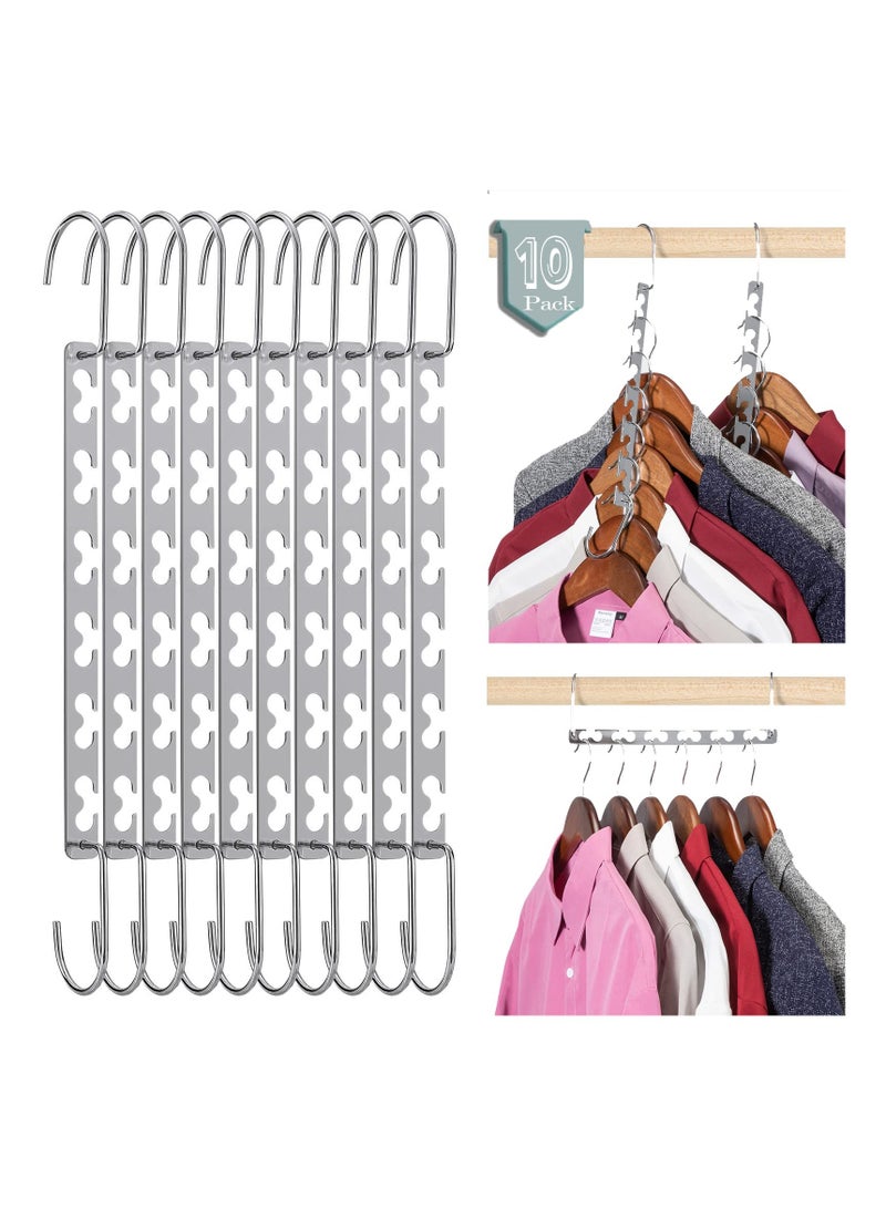 SYOSI Closet Organizers and Storage, Metal Magic Hangers Space Saving Hangers Hold Up to 30lbs for Heavy Clothes, Heavy Duty Closet Hangers Organizer Space Saver Hangers Closet Organizers(10 Pack) - Image 1