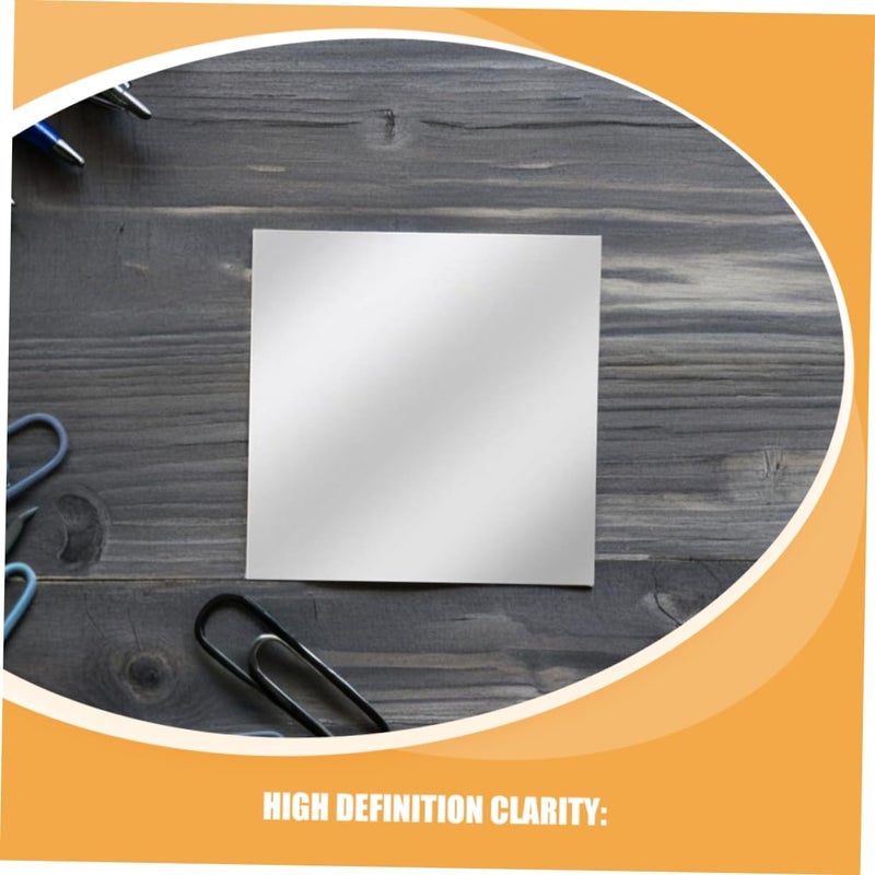 Housoutil 20pcs Self Adhesive Mini Square Mirrors Acrylic Tiny Mirror Tiles for DIY Crafts Home Wall Kitchen Decoration High Definition Reflection Silver - Image 3