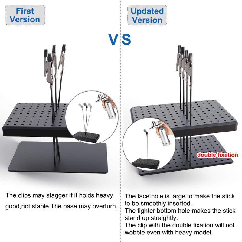 Evemodel GJJC09B 1PC Painting Stand Base and 20PCS Alligator Clip Stick Set Modeling Tools for Airbrush Hobby Model Parts New - Image 4