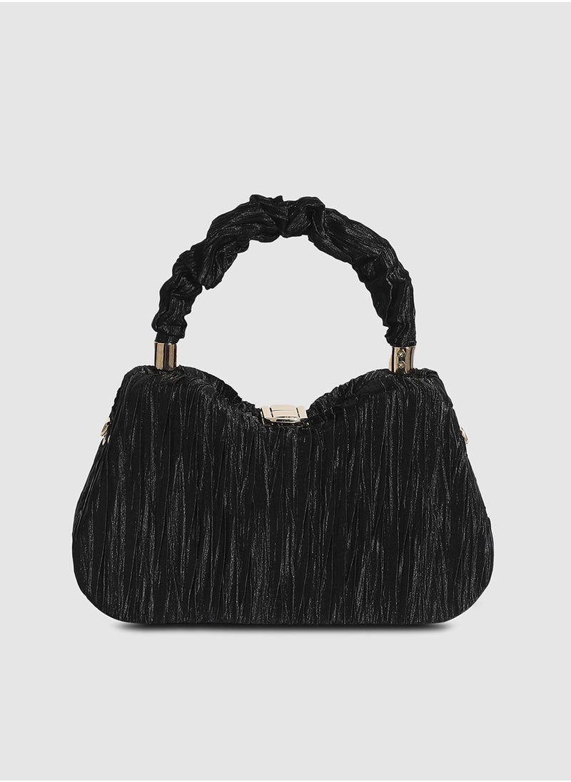 Haute Sauce Ruched Handle Handbag - Black  - Image 1