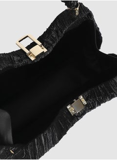 Haute Sauce Ruched Handle Handbag - Black  - Image 4