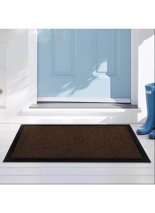 Generic Non-Slip Outdoor Mat – Entryway Rug for Front Door, Kitchen & Garage – Traps Dirt & Moisture – Rubber Backed 44x76 cm -Bronze  - Image 2