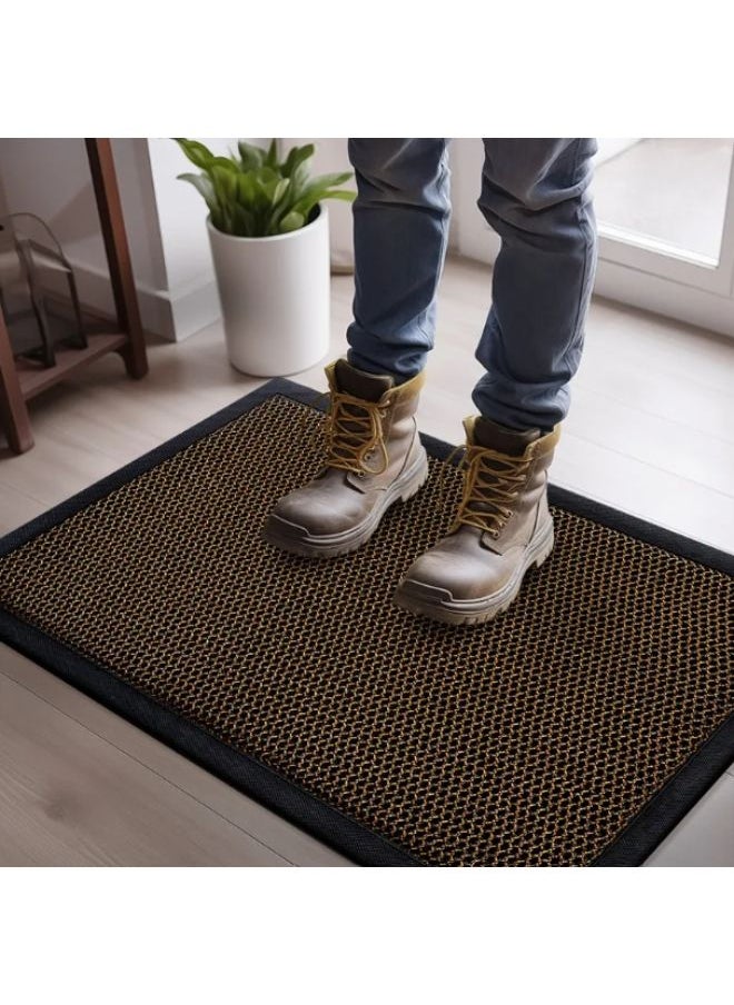 Generic Non-Slip Outdoor Mat – Entryway Rug for Front Door, Kitchen & Garage – Traps Dirt & Moisture – Rubber Backed 44x76 cm -Bronze  - Image 3