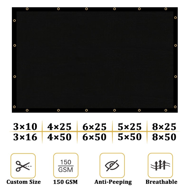 Shade&Beyond 4' X 25' Fence Privacy Screen Heavy Duty 170 GSM Fencing Mesh Shade Net Cover for Wall Garden Yard Backyard Indoor Outdoor Home Decoration, Black - Image 4