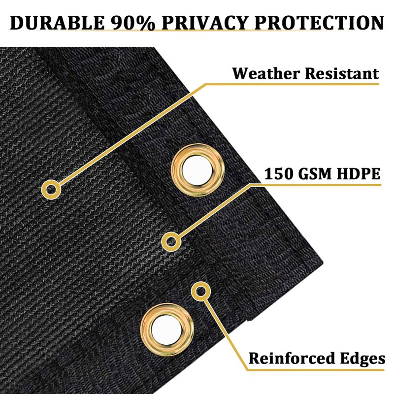 Shade&Beyond 4' X 25' Fence Privacy Screen Heavy Duty 170 GSM Fencing Mesh Shade Net Cover for Wall Garden Yard Backyard Indoor Outdoor Home Decoration, Black - Image 2