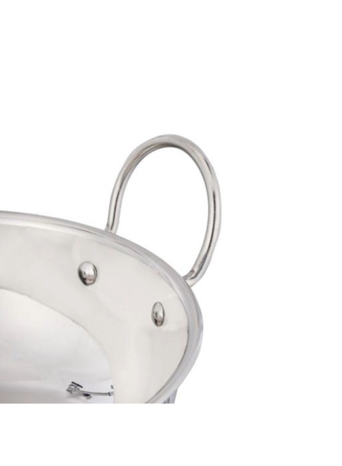 Ayda Stainless Steel Kadai Wok with Handle light Guage 24cm  - Image 3