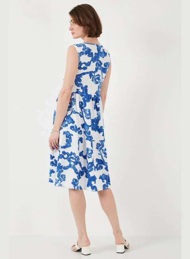 Lela  Lela Patterned Sleeveless Midi Dress Women's Dress 5869007 for Women | Best Price UAE