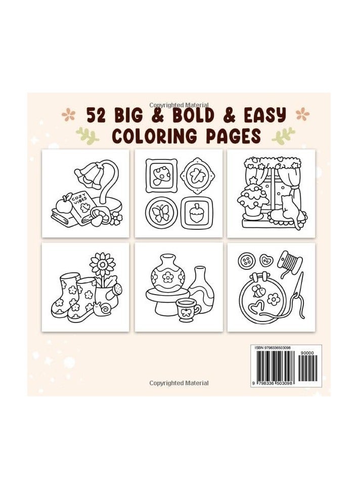 Generic Cozy & Cute: Coloring Book for Adults and Teens, Bold and Easy Designs for Relaxation with Hygge Inspirations (Bold & Easy Coloring) 21CM X 21CM  - Image 2