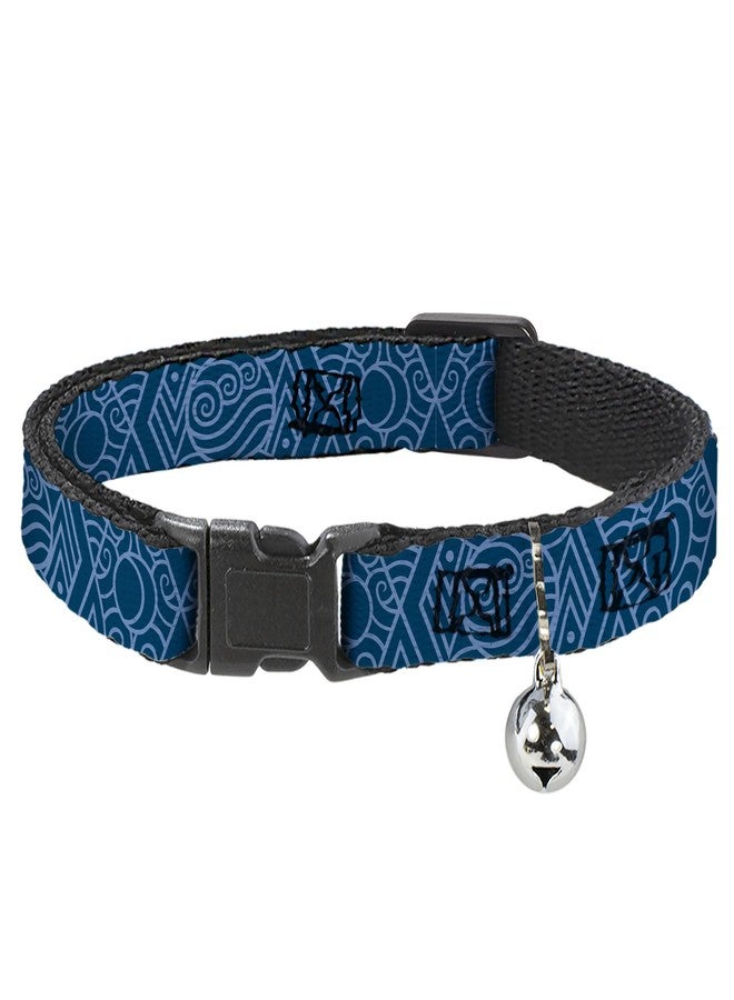 Buckle Down Avatar The Last Airbender Breakaway Cat Collar with Bell, Plastic Clip, Easy Adjustable, Avatar Last Airbender Water Element Symbol Blues, 8.5 to 12 Inches 0.5 Inch Wide - Image 1