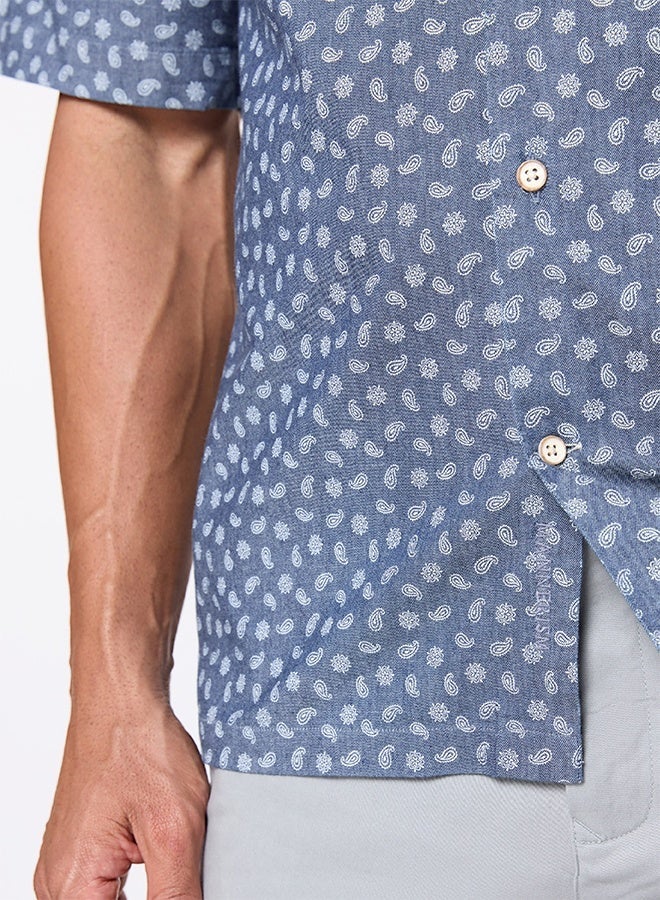 Mannerism The Voyager Cotton Mid Navy Shirt with Stretch Comfort Fabric - Image 5