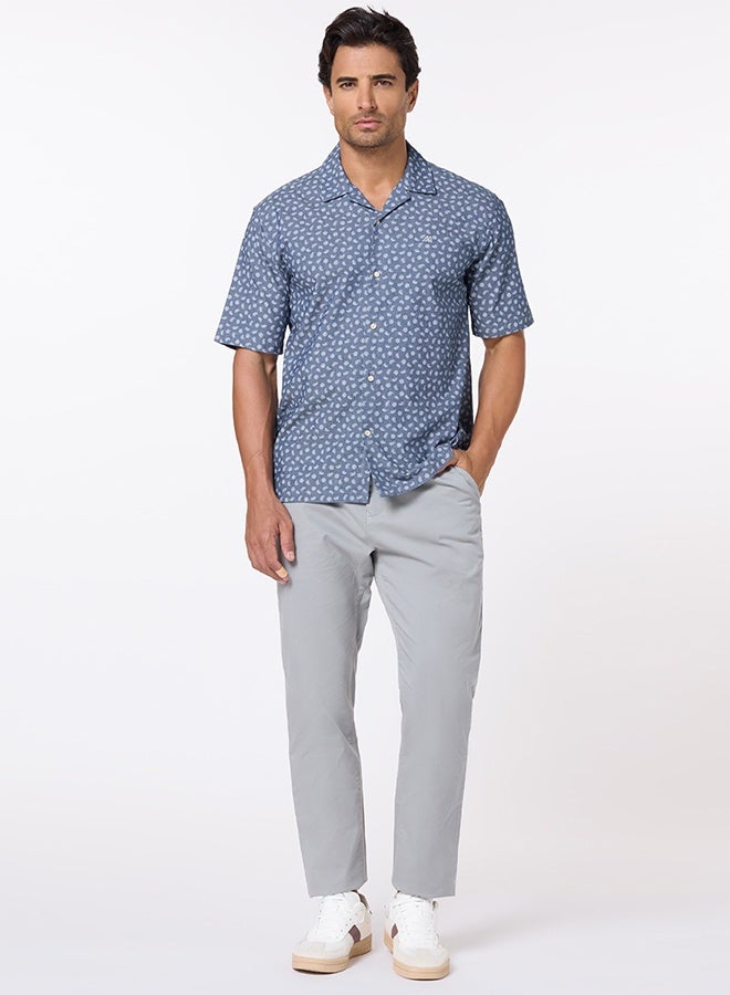 Mannerism The Voyager Cotton Mid Navy Shirt with Stretch Comfort Fabric - Image 3