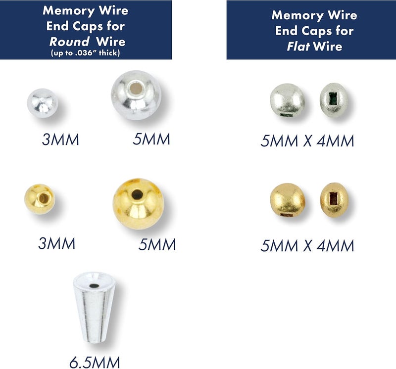Beadalon Memory Wire End Caps Variety Pack Silver Plated 24 pc 3 mm 24 pc 4 mm 12 pc 4 mm corrugated 12 pc 4 mm sparkle - Image 3