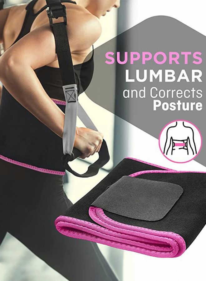 GROIC Waist Trimmer Belt for Women Wrap Waist Trainer Sauna Belt Tummy Toner Low Back and Lumbar Support with Sauna Suit Effect  - Image 4