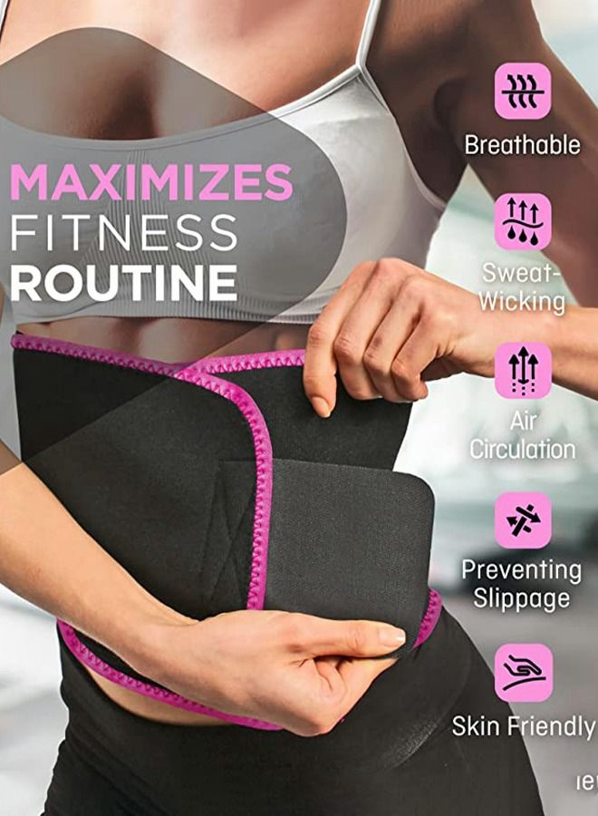 GROIC Waist Trimmer Belt for Women Wrap Waist Trainer Sauna Belt Tummy Toner Low Back and Lumbar Support with Sauna Suit Effect  - Image 5