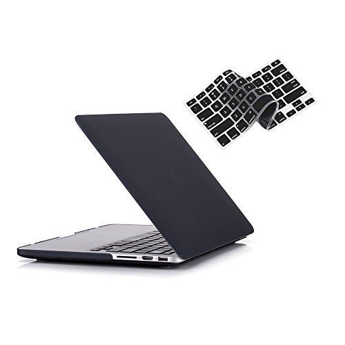 RUBAN Case For MacBook Retina Pro 15 inch A1398 (2015-2012) , Plastic Smooth Matte Hard Case Shell with TPU Keyboard Cover, Black - Image 2