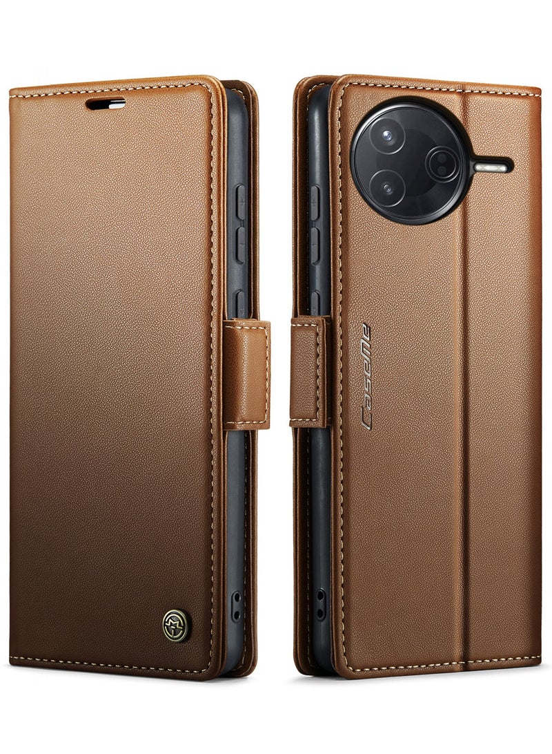 عام غطاء شاومي بوكو F7 برو 5G - حافظة جلد PU فاخرة بتصميم كتاب مع حامل بطاقات 【إغلاق مغناطيسي】 【فتحة بطاقات】 【وظيفة حامل】