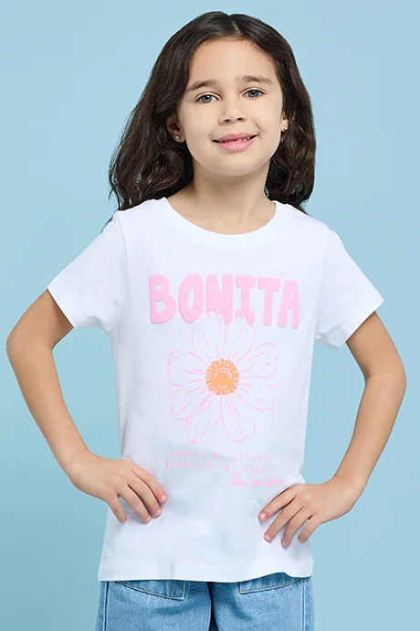 R&B Printed T-Shirt with Crew Neck and Short Sleeves