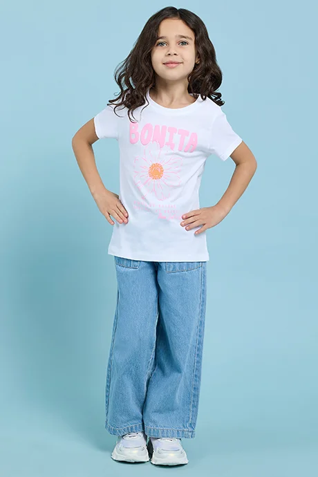 R&B Printed T-Shirt with Crew Neck and Short Sleeves