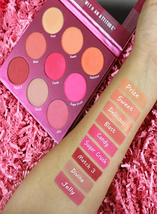 Rude Blush Crush 9 Color Blush Palette - Match Three by Rude Cosmetics for Women - 0.67 oz Blush - Image 5