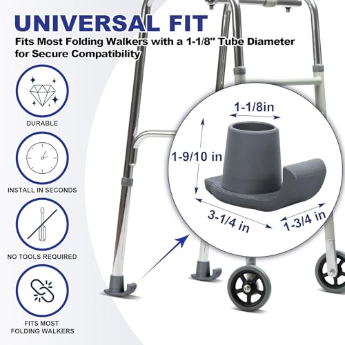 Nexoria Walker Ski Glides 4 Pack Durable Ski Glides for Folding Walkers Universal Fit Walker Accessories EasyFit Glides for Smooth Mobility Essential Mobility Aid for Seniors - Image 5