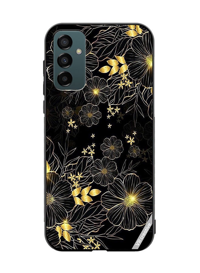VR CREATIVE Protective Case Cover For Samsung Galaxy F13/M13 Golden Flower Design Multicolour - Image 1