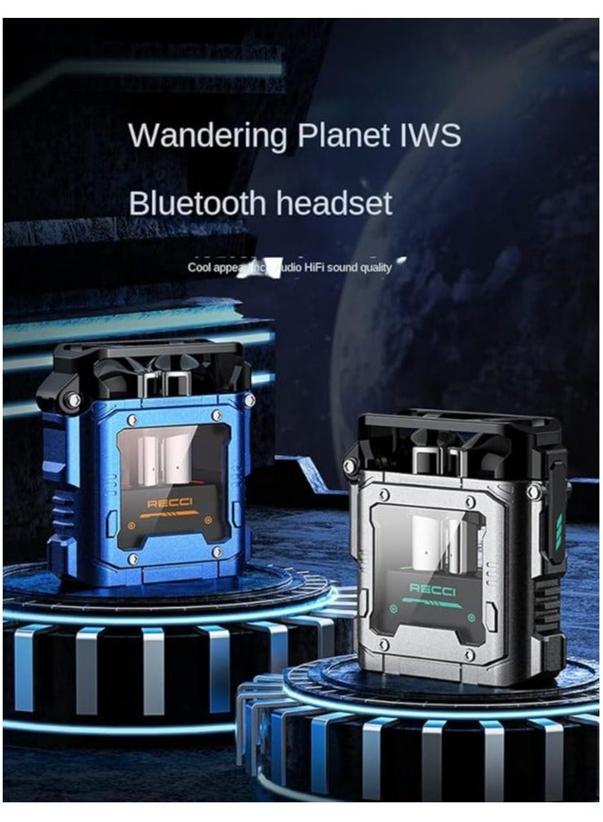 ريتشي سماعات لاسلكية  مجموعة نقية من Recci تستجيب لكوكب متجول بلوتوث سماعة رأس بلوتوث لاسلكية حقيقية اتصال بلوتوث 5.3 مقاومة فائقة باس ومستويات عالية قوية (أسود) - Image 3