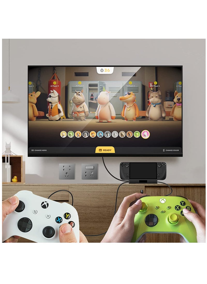KASTWAVE - Upgraded 4K@60Hz 1000Mbps LAN TV Docking Station for Valve Steam Deck Dock, 6 in 1 Dock with Gigabit Ethernet, HDMI2.0 USB3.0 100W Fast Charging Dock for Stream Deck Dock Station Accessory - Image 1