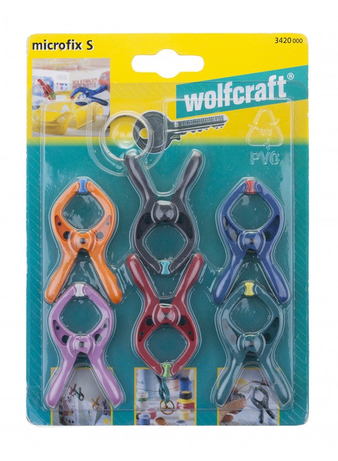 wolfcraft microfix Mini Spring Clamp Set, 7 pcs. I 3420000 I The miniature spring clamp for fiddly tasks - Image 4