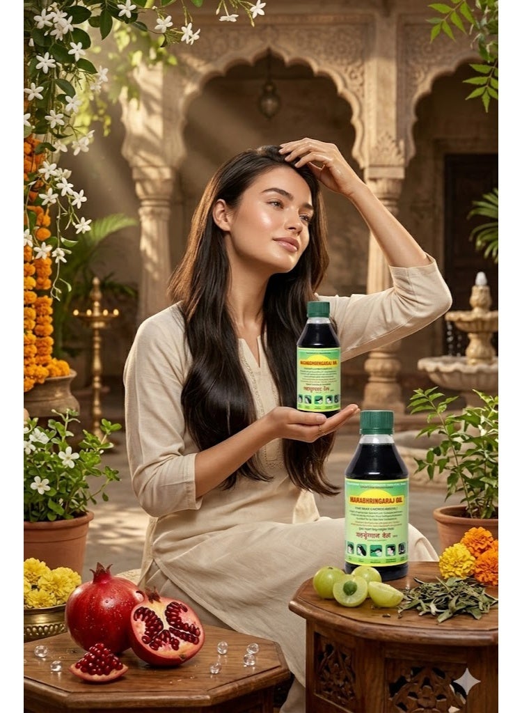 ماهابهرينجاراج زيت مهابهارينج الهندي الأصلي (Mahabhringaraj Oil)  لعلاج التساقط والشيب المبكر لعلاج الصلع وإنبات الفراغات - 100 مل أصلي 100% - Image 3