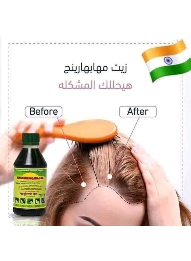 ماهابهرينجاراج زيت مهابهارينج الهندي الأصلي (Mahabhringaraj Oil)  لعلاج التساقط والشيب المبكر لعلاج الصلع وإنبات الفراغات - 100 مل أصلي 100% - Image 4