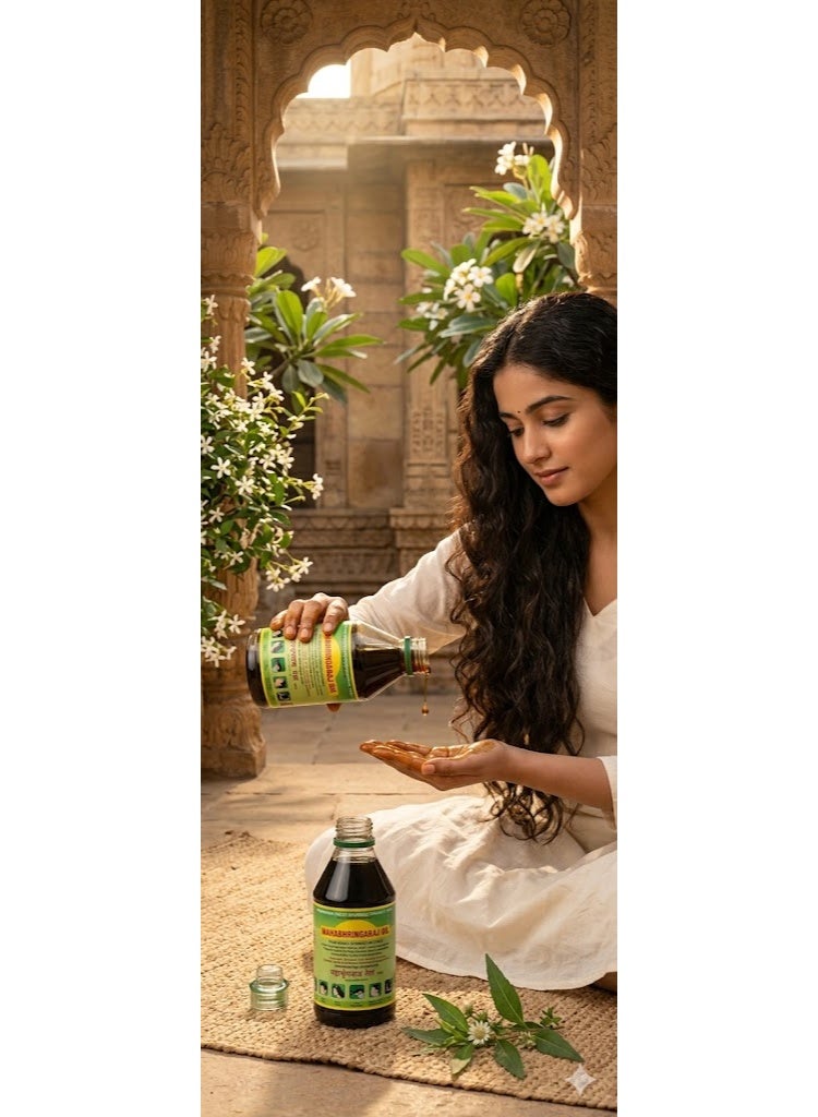 ماهابهرينجاراج زيت مهابهارينج الهندي الأصلي (Mahabhringaraj Oil)  لعلاج التساقط والشيب المبكر لعلاج الصلع وإنبات الفراغات - 100 مل أصلي 100% - Image 2