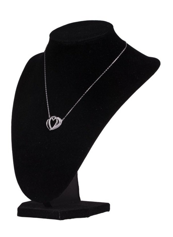 Double Hearts White Gold Necklace