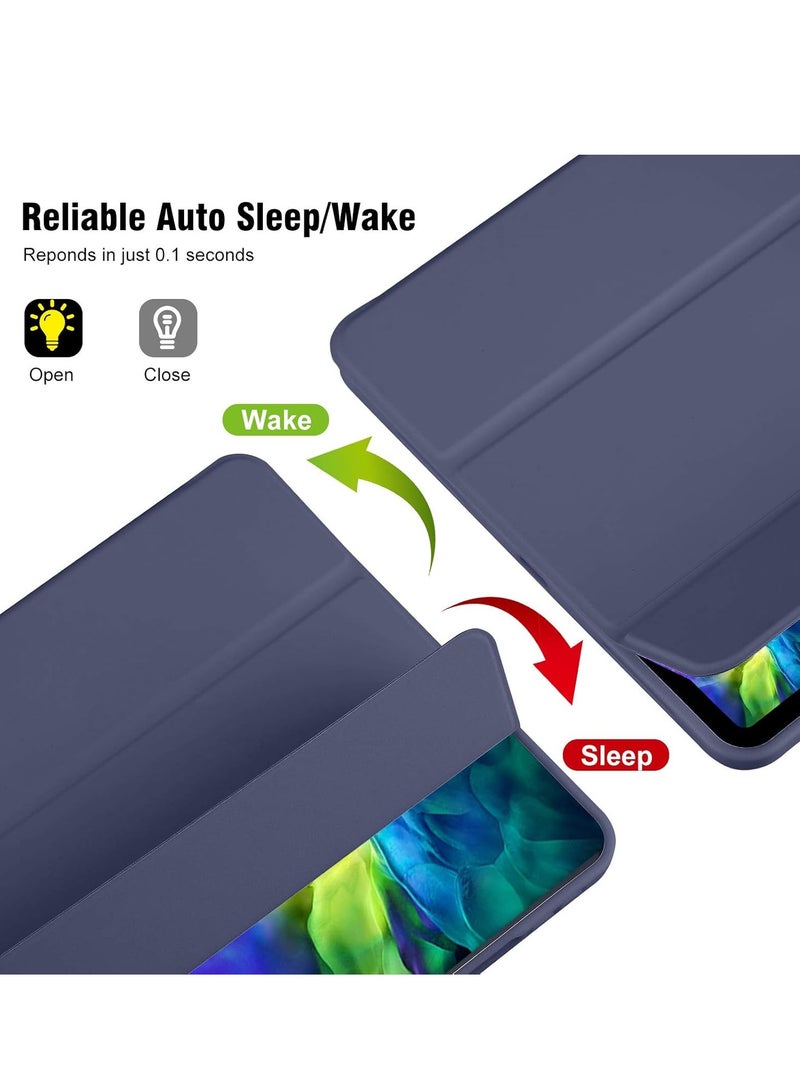 ELTRAZONE iPad 10th Generation Case 2022 with Pencil Holder, 10.9 Inch Soft TPU Back Protective Smart Case with Auto Wake/Sleep, Trifold Stand - Navy Blue - Image 3