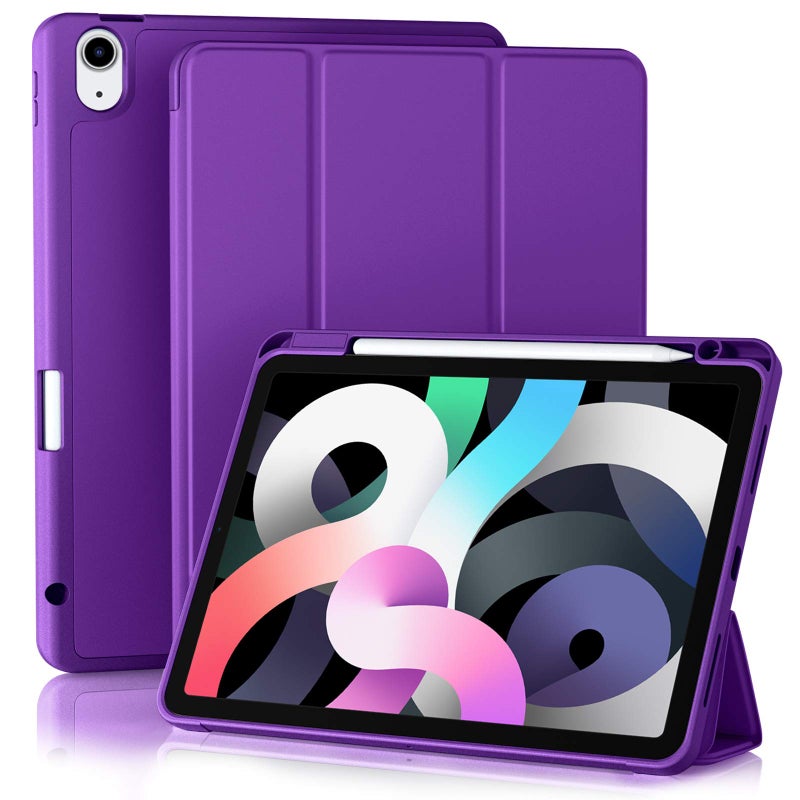 Akkerds Compatible with iPad Air 11 Inch Case 7th6th Generation M3M2 20252024 for iPad Air 5th4th Generation Case 109 Inch 20222020 with Pencil HolderAuto SleepWake Purple