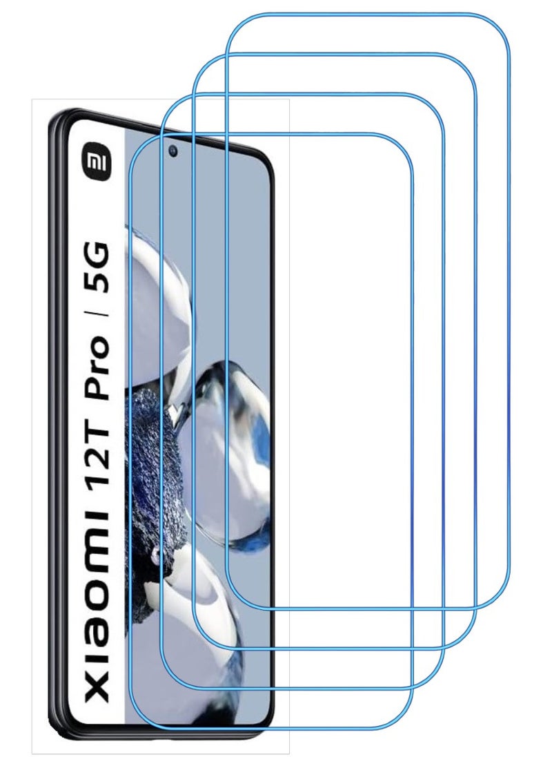 ACLIX 4 Pieces Antistatic ESD Dustproof Premium Quality High Definition Clear Tempered Glass Screen Protector Designed For Xiaomi 12T Pro - Image 1