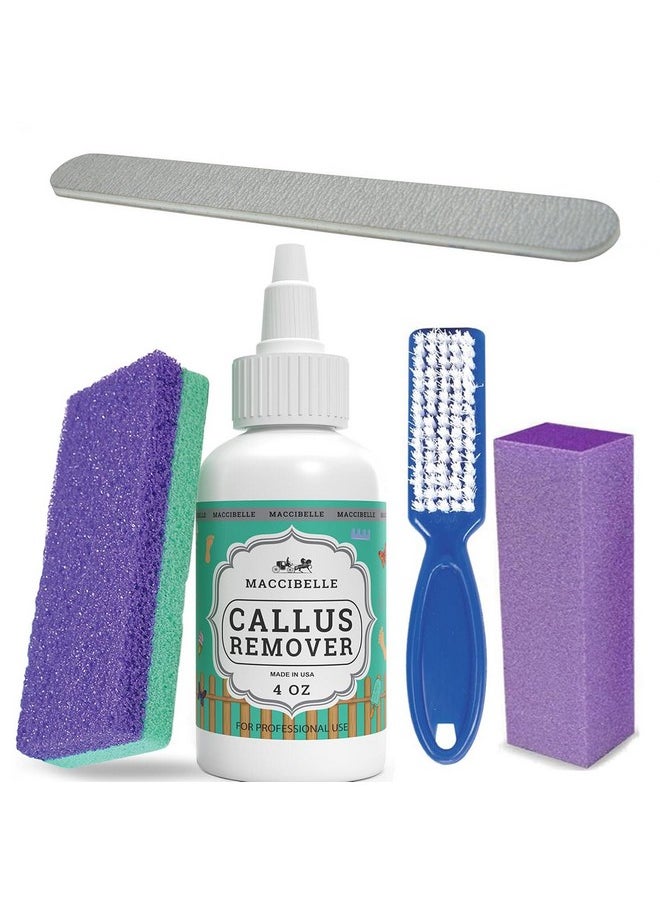maccibelle - Callus Remover Extra Strength For Feet Professional Callus And Corn Eliminator Liquid Gel 4 Oz (Complete Kit) - Image 1