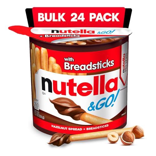 Nutella & GO! Bulk 24 Pack, Hazelnut and Cocoa Spread with Breadsticks, Stocking Stuffers, Snack Cups, 1.8 oz Each​ - Image 1