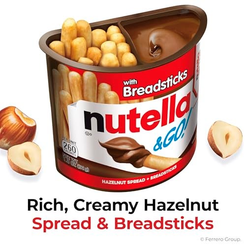 Nutella & GO! Bulk 24 Pack, Hazelnut and Cocoa Spread with Breadsticks, Stocking Stuffers, Snack Cups, 1.8 oz Each​ - Image 2