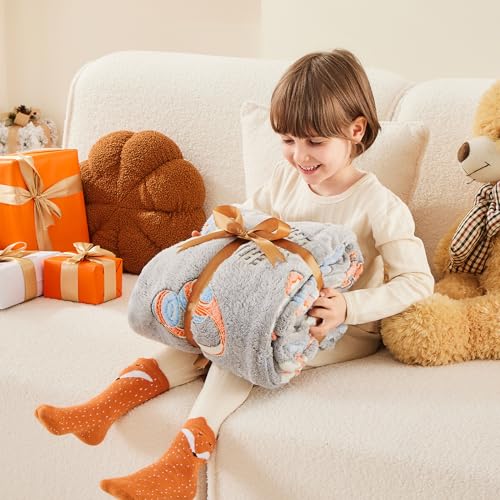 inhand Glow in The Dark Blanket Gamer Gifts for Boys Controller Kids Throw Gaming Blanket Gamer Toys for Kids Boys Game Gamepad Presents Birthday Easter Halloween （Grey 50"x60"） - Image 2