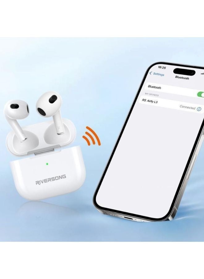 RIVERSONG Airfly L3 True Wireless Stereo Earbuds, Touch Control, Sweat Proof, White Color - Image 4