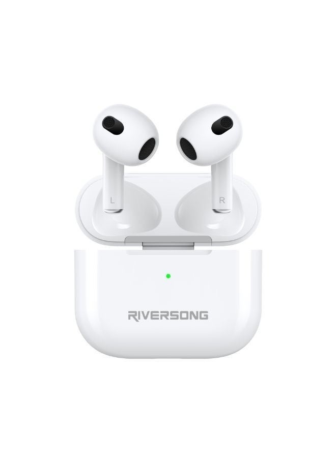 RIVERSONG Airfly L3 True Wireless Stereo Earbuds, Touch Control, Sweat Proof, White Color - Image 1