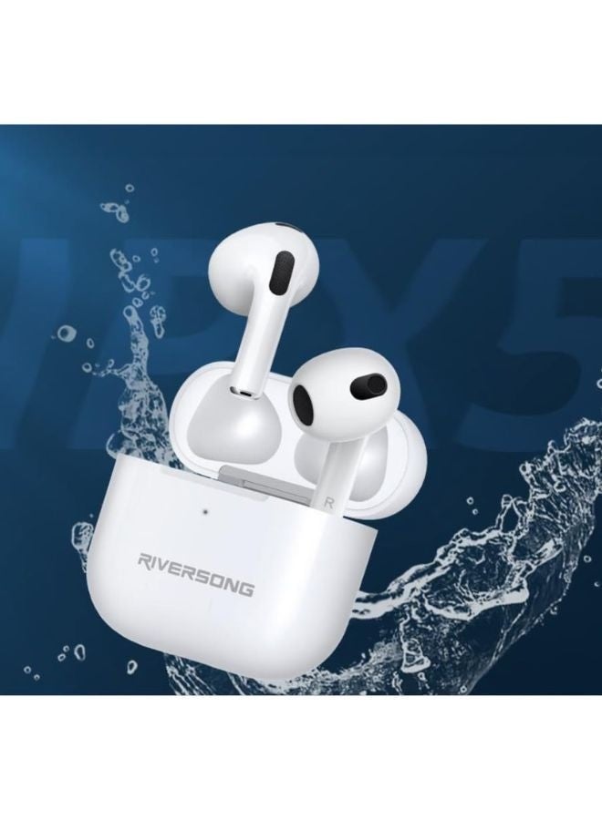RIVERSONG Airfly L3 True Wireless Stereo Earbuds, Touch Control, Sweat Proof, White Color - Image 2