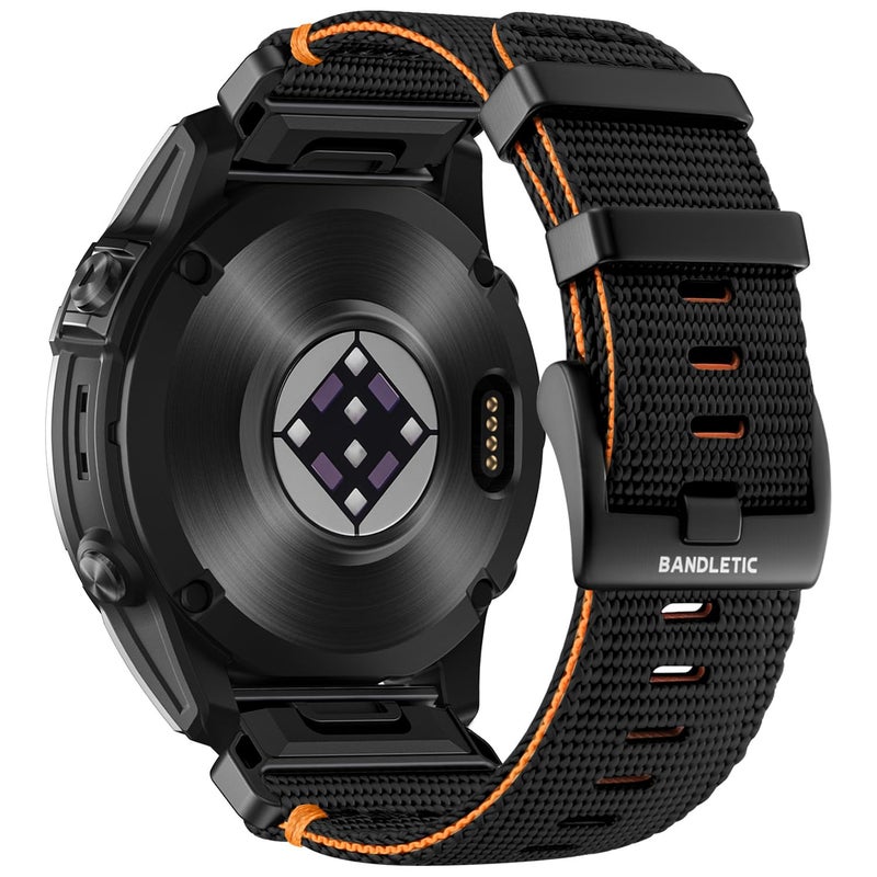 Bandletic حزام Bandletic متوافق مع Garmin Fenix 8 47mm 7 6 - حزام بديل من النايلون القوي مقاس 22mm سهل التركيب لفينيكس 7 6 برو/5 بلس/إنستينكت 2 3 E 45mm/فوررونر 970 965/أبروتش S70 S62/Epix برو - Image 1