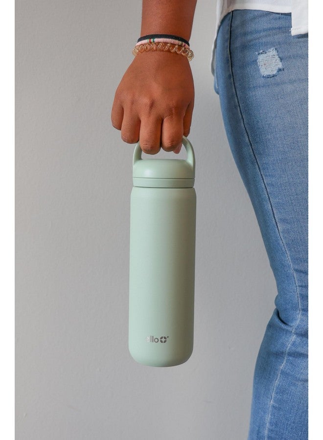 Ello Ello Cooper 40oz Stainless Steel Water Bottle with 2 Lids Chug and Straw | Leak Proof | Double Walled and Vacuum Insulated | Built in Carry Loop | Dishwasher Safe | Sage  - Image 2