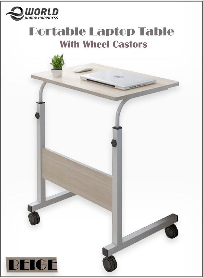 Eworld - Laptop Stand Adjustable Computer Standing Desk with Wheels Portable Side Table - Image 1