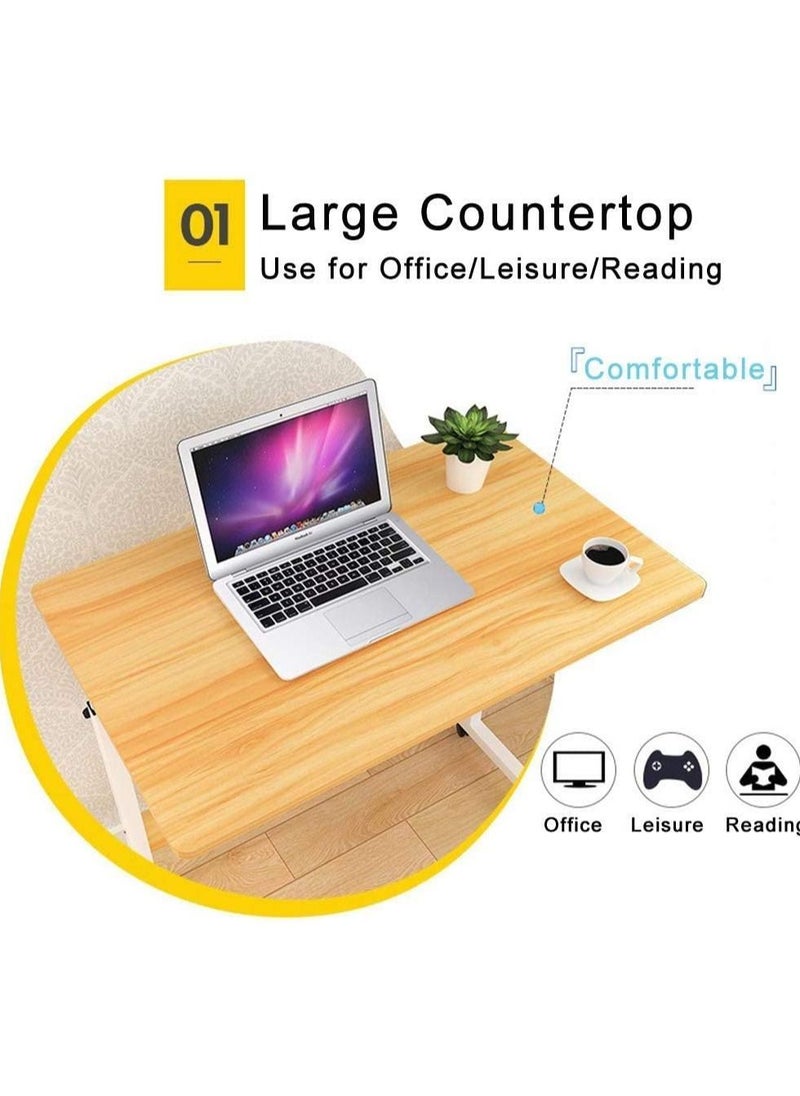 Eworld - Laptop Stand Adjustable Computer Standing Desk with Wheels Portable Side Table - Image 1