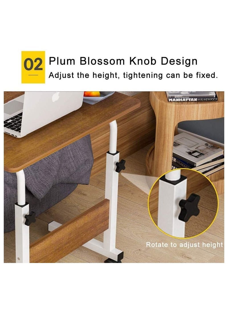 Eworld - Laptop Stand Adjustable Computer Standing Desk with Wheels Portable Side Table - Image 1